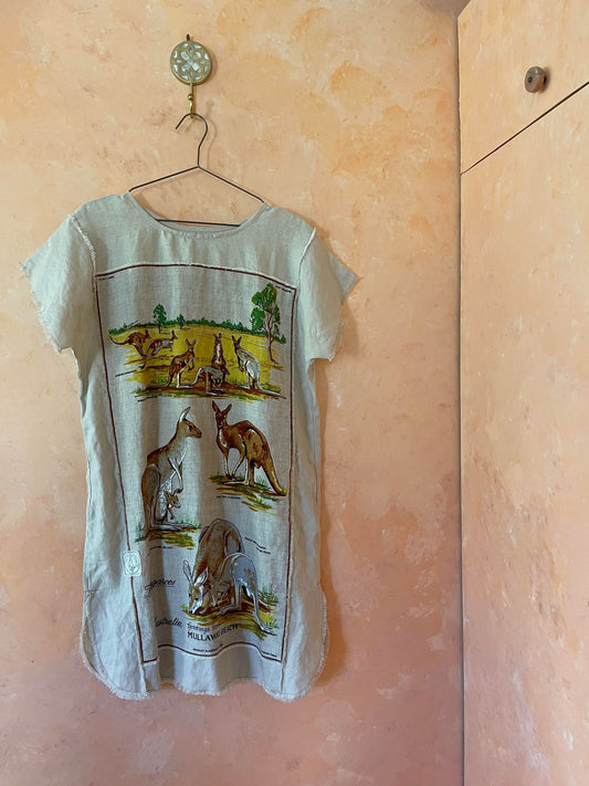 Kangaroo Linen Tea Towel Dress