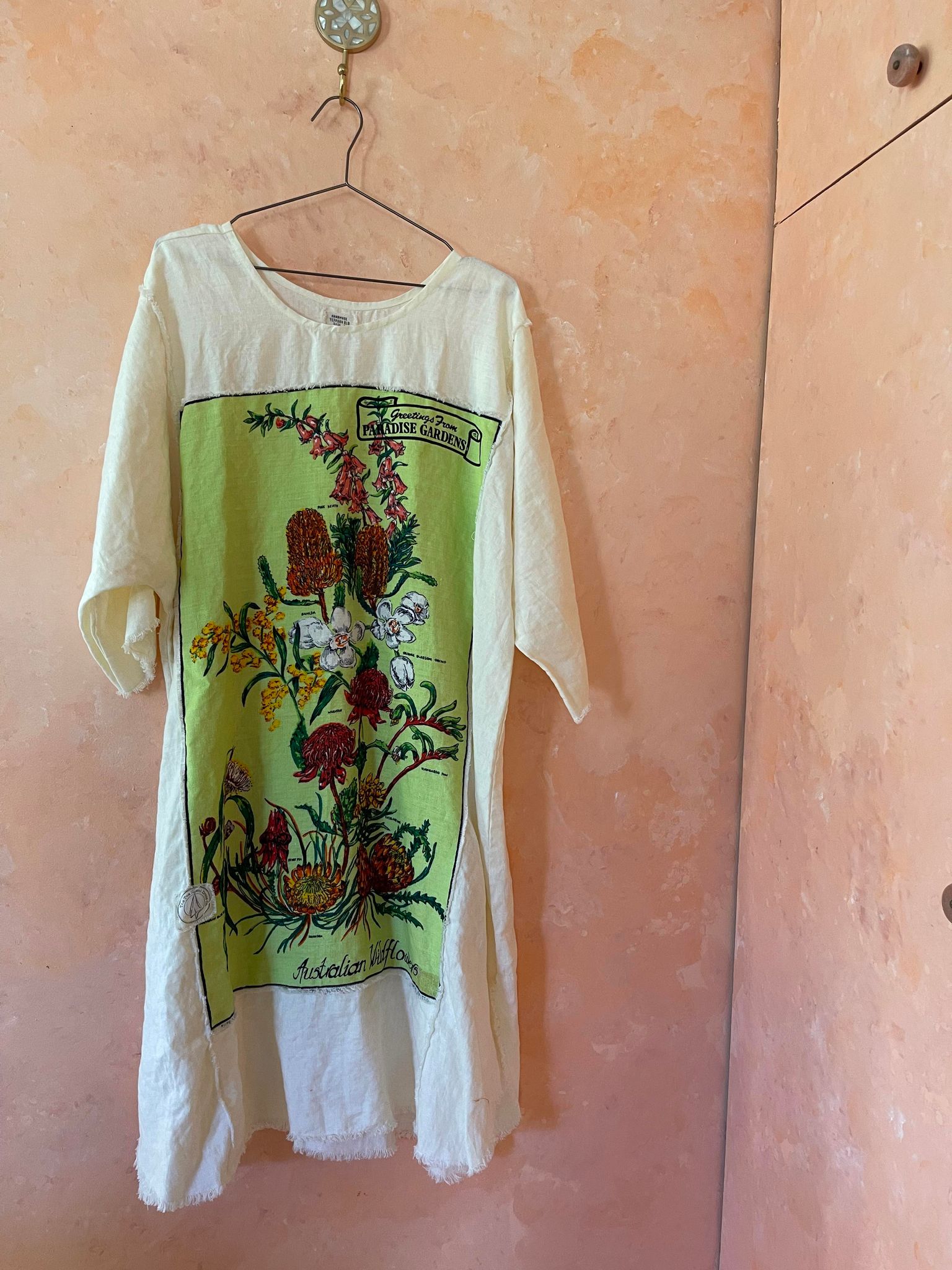 Paradise Plains Australian Vintage Linen Tea Towel Dress