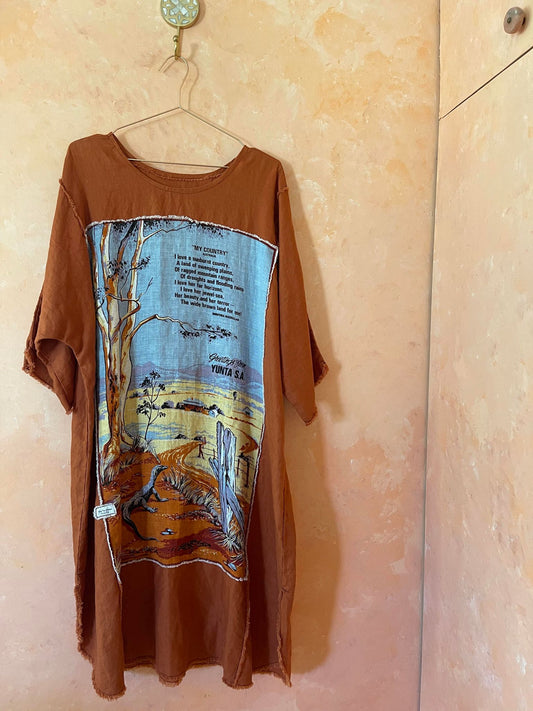 Australia Vintage Linen Tea Towel Dress